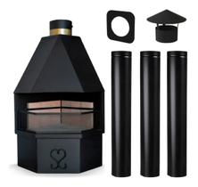 Lareira de Canto Celine Aço Inox Potenza