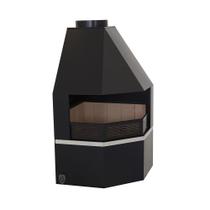 Lareira De Canto Grande C Kit Instalação Preto FornosPinhal