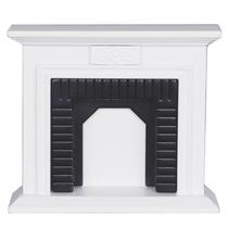 Lareira de casa de bonecas em miniatura: lareira de madeira branca em escala 1:12