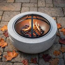 Lareira Ecofire Grande Churrasqueira Redonda Ar Livre Fogo Chão Jardim Camping Moderna Elegante 60cm