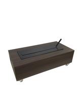 Lareira Ecológica 60 cm Carvalho Etanol Álcool Rodízios OL 600 Queimador Preto Esmaltado