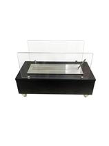 Lareira Ecológica 60 cm Inox Etanol Álcool Rodízios Preta Portátil OL 600