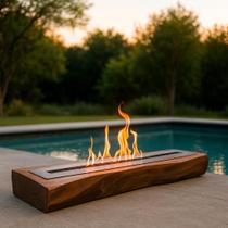 Lareira Ecológica Cozix com Molde em Madeira 100cm