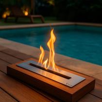 Lareira Ecológica Cozix com Molde em Madeira 80cm Lareira Ecológica Cozix com Molde em Madeira 80cm