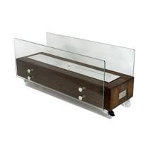 Lareira Ecológica Dormente Com Vidros Completa 80cm A Álcool