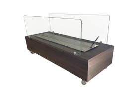 Lareira Ecológica OL 800 80 cm Inox Completa Etanol Aquecedor Vidros