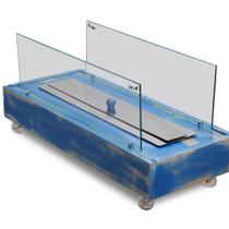 Lareira Ecológica Slim Pátina Azul Queimador 40cm/60cm - Topfire