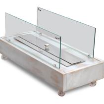 Lareira Ecológica Slim Pátina Branca Queimador 40cm/60cm - Topfire