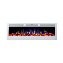 Lareira Elétrica de Embutir Chaleur Glass 55 Polegadas 1500W com Controle Remoto, Chama 3D e Ajuste de Temperatura Branca Lareira Elétrica de Embutir Chaleur Glass 55 Polegadas 1500W com Controle Remoto, Chama 3D e Ajuste de Temperatura Branca