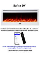 Lareira Elétrica Ecológica Wgrif - Safira 50" (Moldura Branca) - 220 volts