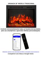 Lareira Elétrica Wgrif Lareira De Embutir Granada-28" (Cor Preta) 220 volts 1800W Modelo Tradicional