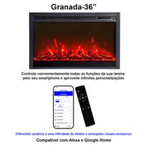 Lareira Elétrica Wgrif Lareira De Embutir Granada-36" (Cor Preta) 220 volts 1800W Modelo Tradicional