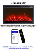 Lareira Elétrica Wgrif - Lareira De Embutir - Granada-36" (Cor Preta) - 220 volts