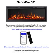 Lareira Elétrica Wgrif Lareira De Embutir Safira Pro 50" (Cor Preta) 220V 1800W