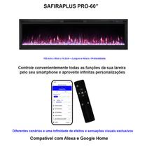 Lareira Elétrica Wgrif Lareira De Embutir Safiraplus Pro 60" (Cor Preta) 127V