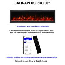Lareira Elétrica Wgrif Lareira De Embutir Safiraplus Pro 60" (Cor Preta) 220V 1800W
