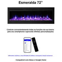 Lareira Elétrica Wgrif Modelo Esmeralda Log 72" Para embutir totalmente ou sobrepor Preta 220V 1800W