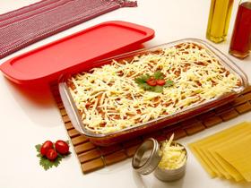 Lasanheira de Vidro Retangular 2,9L com Tampa Marinex