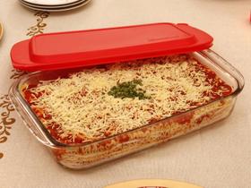 Lasanheira de Vidro Tampa Plástica Retangular 5L Clássica Marinex - Nadir 6538