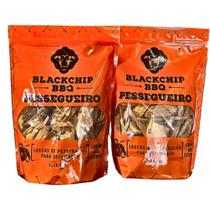 Lascas De Madeira Pessegueiro Defumação Kit com 2 Unidades - BlackChip BBQ