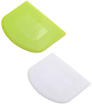 lasenersm 2 peças Raspador de massa Raspador de lixo plástico raspador plástico flexível raspador de sucata de plástico raspador multiuso de alimentos para cobertura de bolo de massa de pão, branco, verde