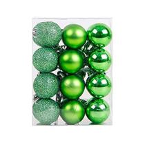lasenersm 24 peças 1.18 "/ 3cm Shatterproof enfeites de bola de Natal embalados em barril de plástico à prova de quebra bolas de árvore de Natal Uso de enfeites para o Natal Pequenos enfeites de árvore de casamento aniversário verde