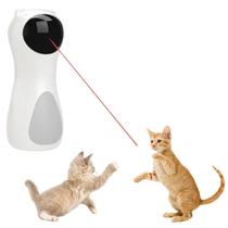 Laser Automático P/ Gatos Pets Filhos Brinquedo Interativo C/ Modos De Ajuste Timer Luz Pilhas Usb