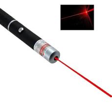 Laser Pointer Vermelho Slim Leve Discreto Cor Preta Acabamento Premium Luz Vermelha de Alcance