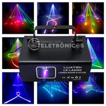 Laser RGB 500mW com Efeitos Automáticos, Rítmicos e Controle DMX para Festas LKLAS500