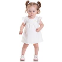 Lasie branco vestido feminino bebê elegante batizado natal ano novo com forro e tapa fralda