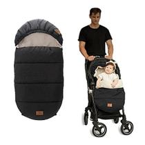 LAT Baby Warm Bunting Bag Universal, carrinho de dormir saco de dormir tempo frio, impermeável Toddler Footmuff (destacável, preto)
