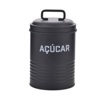 Lata Acucar Preta 12X19X12Cm Metal