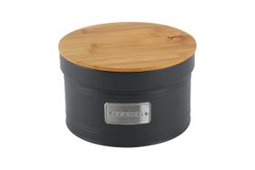 Lata biscoito pote hermético matte cookies chumbo com tampa de bambu