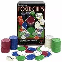 Lata Com 100 Fichas Para Jogo De Cartas Poquer Poker Baralho