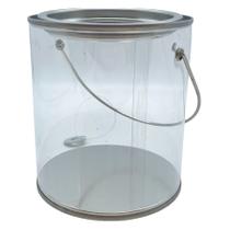 Lata com Alça e Tampa Prata - 10x9cm - 6 unidades - Rizzo