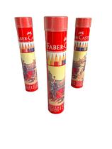 Lata com lapis de cor 12 cores Faber Castell
