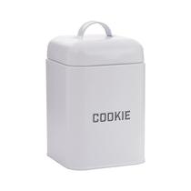Lata Cookie Retro Branca 12X19X12Cm Aco Carb