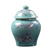 Lata De Chá Cerâmica Azul E Branca, Vaso De Flores Secas Em Porcelana, Pintado À Mão, Decoração Para