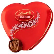 Lata de Coração para Presente Lindt Lindor Chocolate ao Leite 50g com 4 Unidades