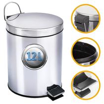 Lata De Lixo 12 Litros Lixeira Inox não enferruja com Tampa e Pedal