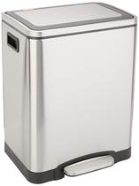 Lata de lixo Amazon Basics 30L Dual Bin Soft-Close em aço inoxidável