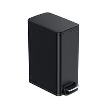 Lata de lixo BETHEBEST em aço inoxidável preto 6L/1,6 galões com tampa