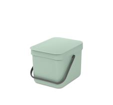 Lata de lixo Brabantia Sort & Go Food 6L Jade Green com alça Lata de lixo Brabantia Sort & Go Food 6L Jade Green com alça