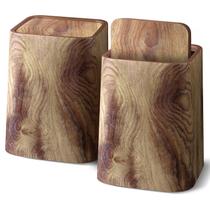 Lata de lixo Ciao Stilista Wood Grain Swing Top Lid 15L, pacote com 2