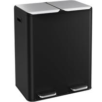 Lata de lixo dupla ComfyCorner 60L em aço inoxidável com controle de odor