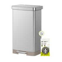 Lata de lixo EKO Hudson Matte Stainless 75L/20 galões Step