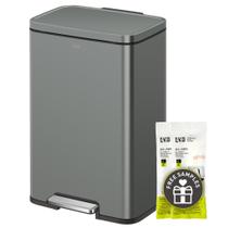 Lata de lixo EKO Madison 50L com tampa de aço inoxidável