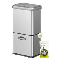 Lata de lixo EKO Vintage 50L com sensor de movimento com compartimento duplo