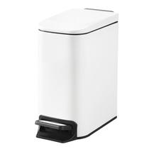 Lata de lixo ELPHECO Small Bathroom 6.8L em aço inoxidável branca Lata de lixo ELPHECO Small Bathroom 6.8L em aço inoxidável branca