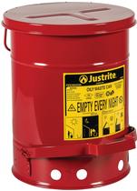 Lata de lixo em aço galvanizado Justrite 6L com tampa de fechamento automático Lata de lixo em aço galvanizado Justrite 6L com tampa de fechamento automático